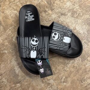 Disney Men’s  Nightmare Before Christmas Black Slide Sandals